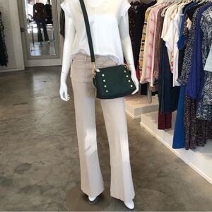 Paige Leenah High Rise Wide Leg Trouser Jeans in Soft Beige